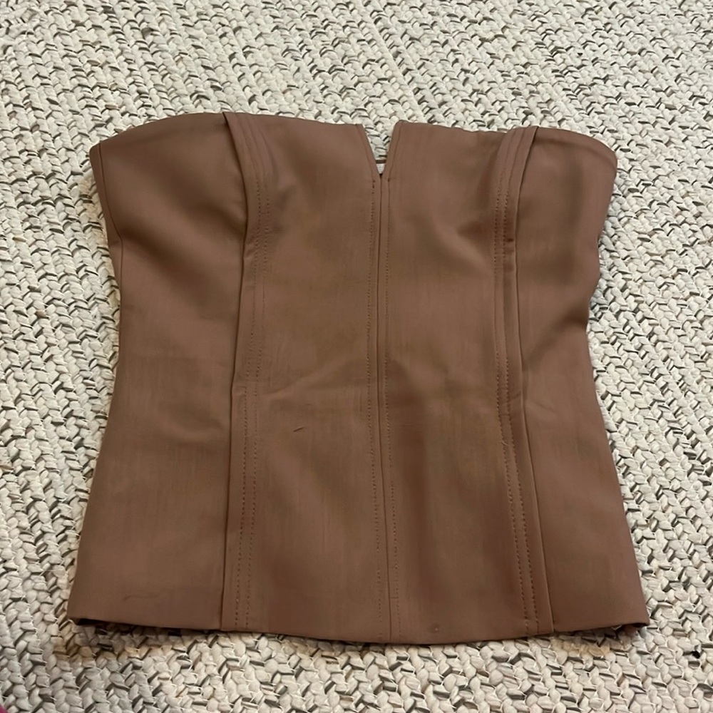 Zara corset tan brown XS TOP